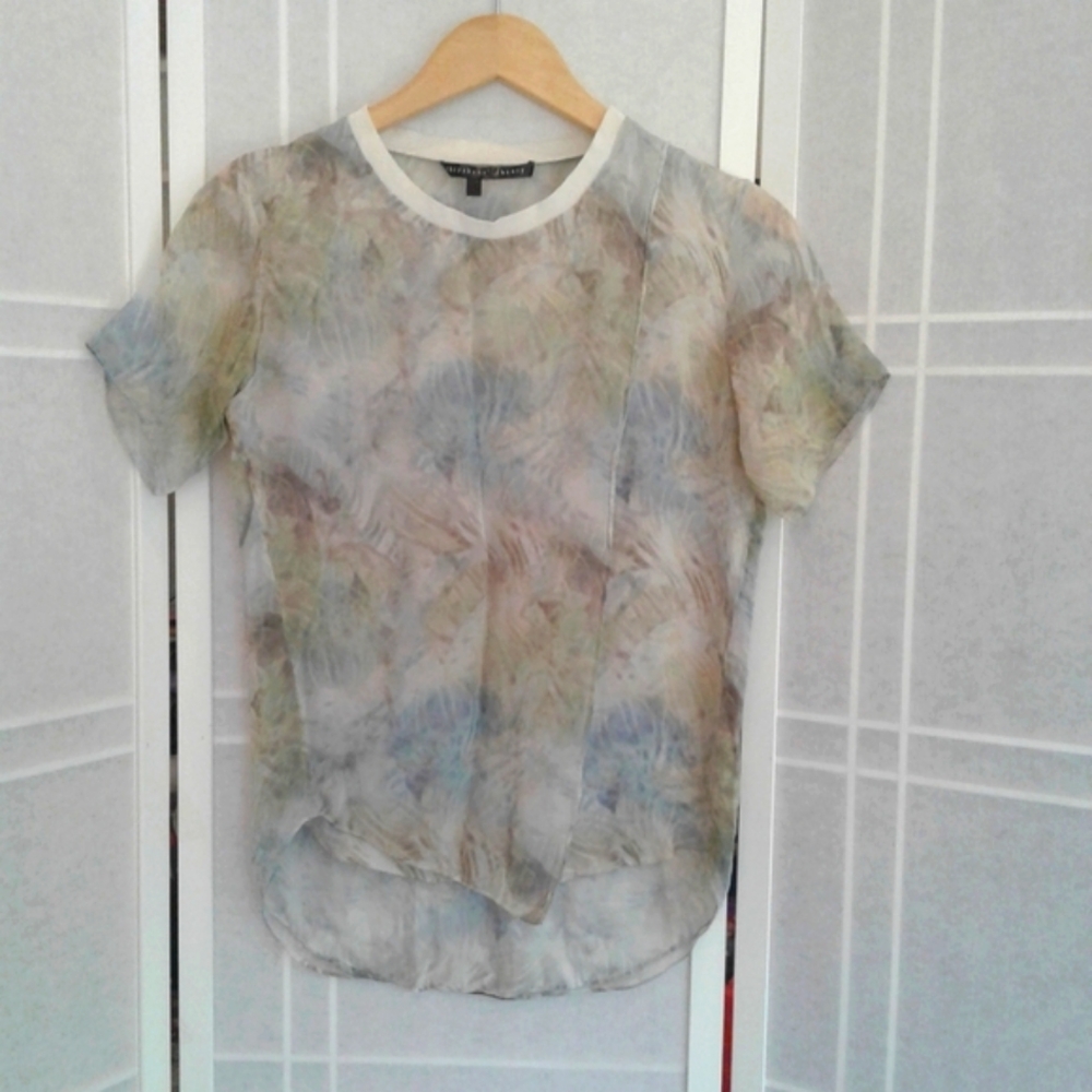 Theyskens theory 100% silk abstract blouse…